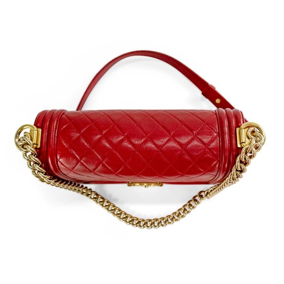 Chanel Boy Bag Red With Gold Hardware - Picture 5 of 10